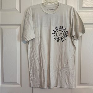 Shawn Mendes Women’s Cream Graphic T-Shirt Sun Design size L short sleeve NWOT